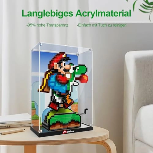 Acrylic Display Case for Lego 71438 Super Mario Yoshi - Dustproof Transparent HD Backdrop
