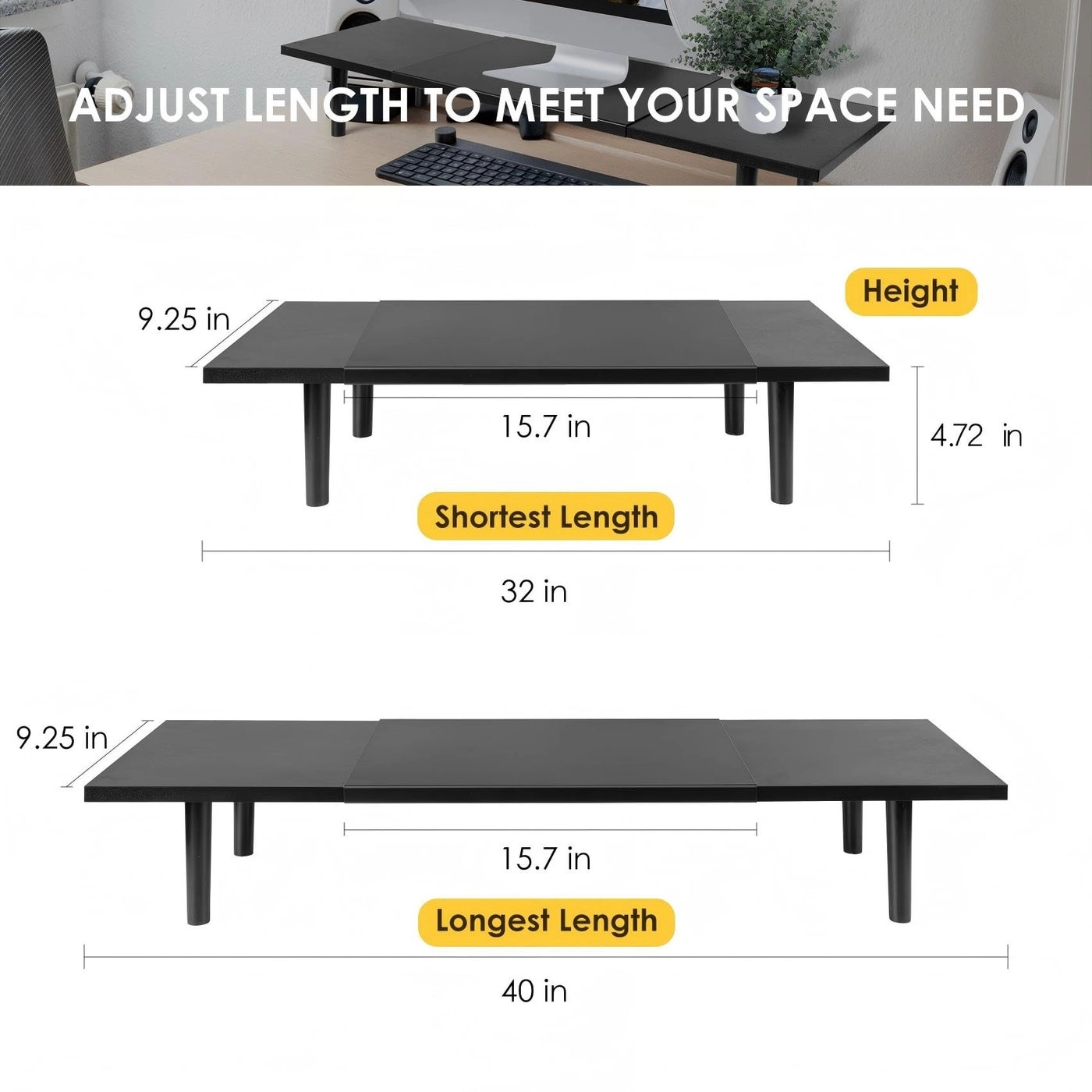 DualMonitorStandRiserForDesk - 32-40 inch 2 Screens