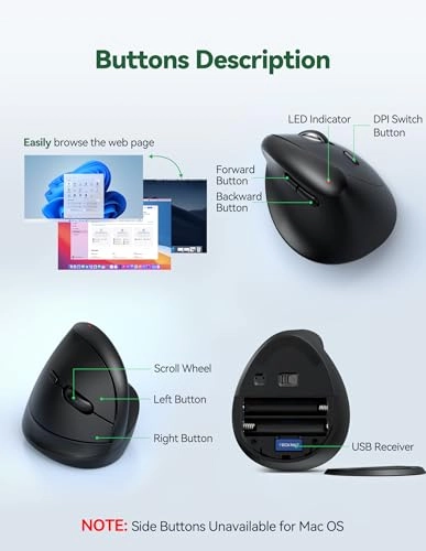 Wireless Vertical Mouse - USB