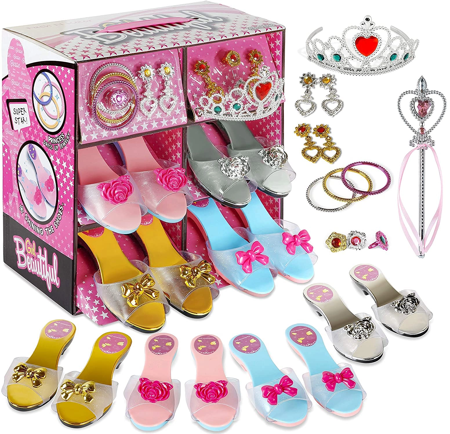 fash n kolor Princess Dress Up Shoes - Little Girls