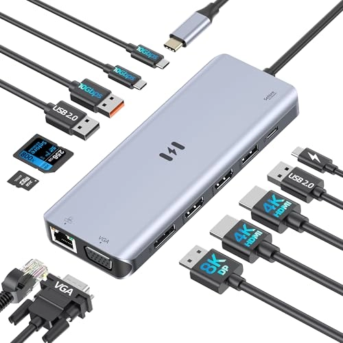 Selore&S-Global 13-in-1 USB-C Docking Station - MacBook Dell HP