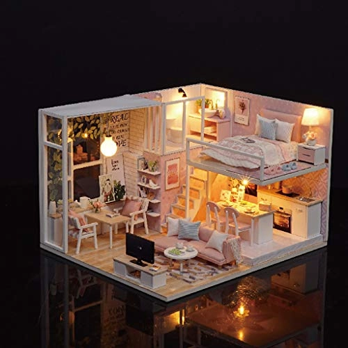 Miniature Dollhouse Kit - With Light 3D Wooden