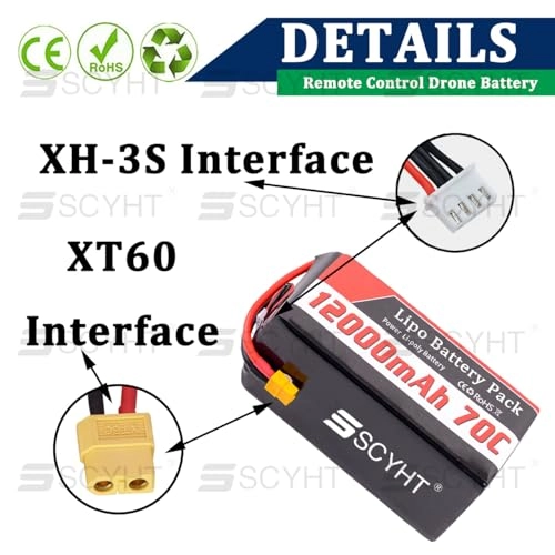 Drone Battery - 12Ah 70C 11.1V/14.8V/22.2V
