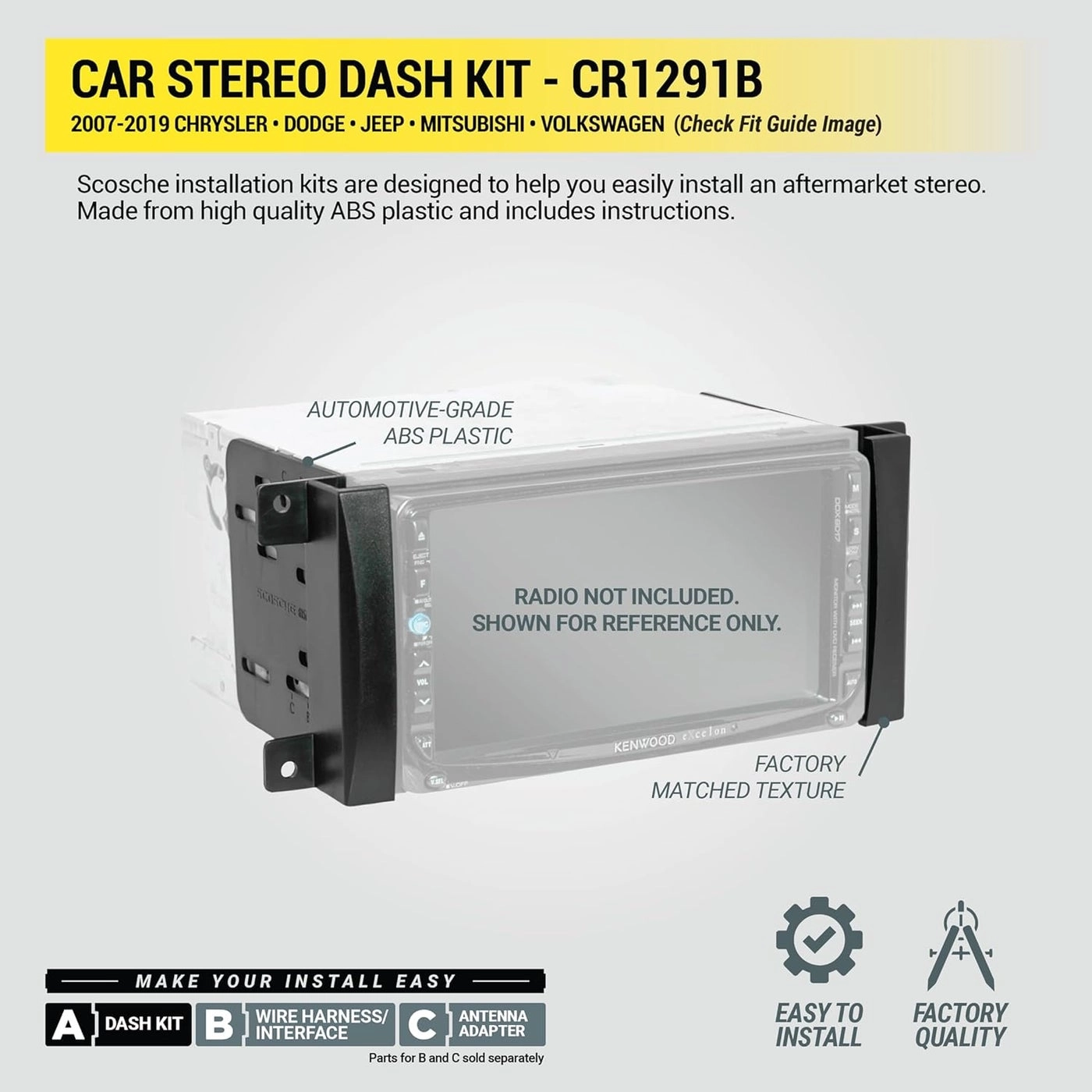 CR1291B - Double DIN Radio Install Dash Kit