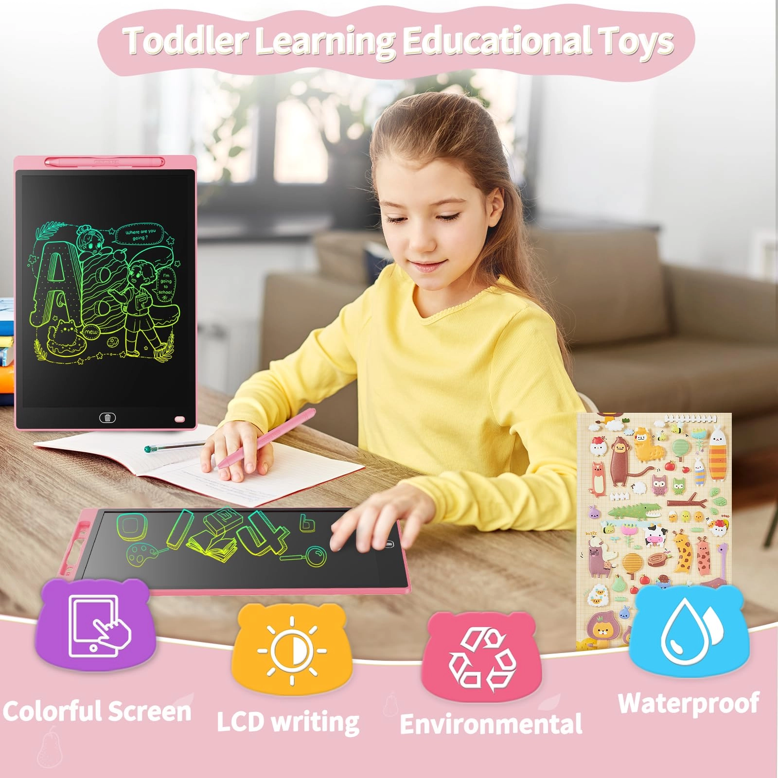 LCD Writing Tablet - 2 Pack stylus