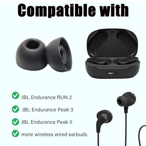 Ear Tips for JBL Endurance Peak 3/Peak II/Peak III/Run 2 - 6 Pairs S/M/L