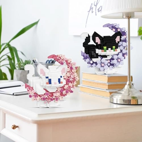Cat mini building blocks - little black cat little white cat 2pcs