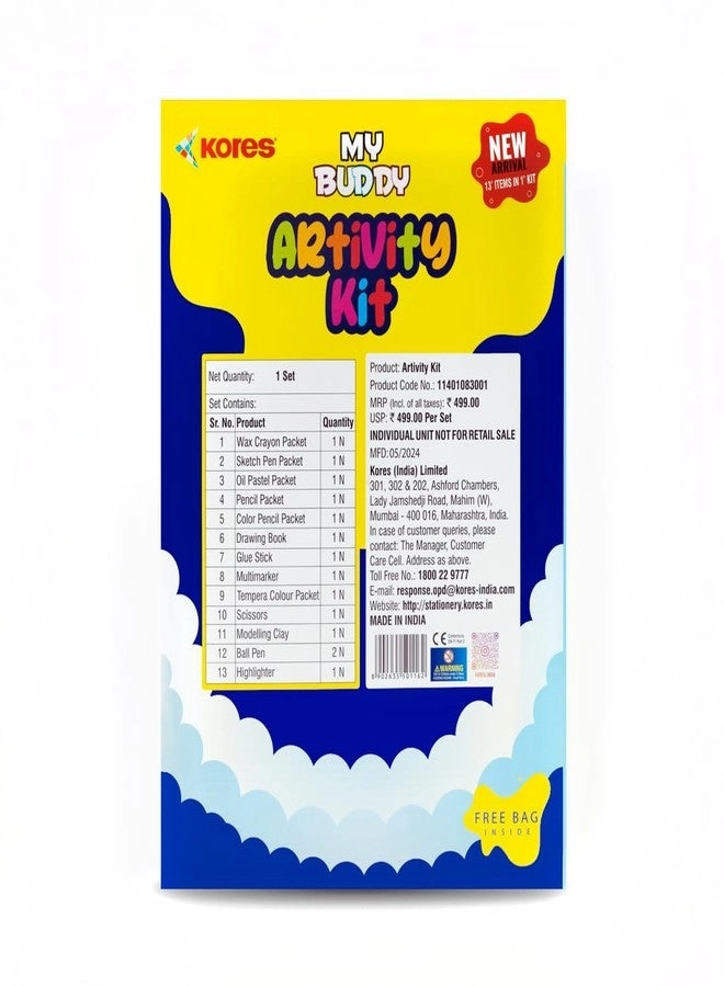 Creative Artivity Kit - 13-in-1 Transparent Zipper Pouch Ages 3+