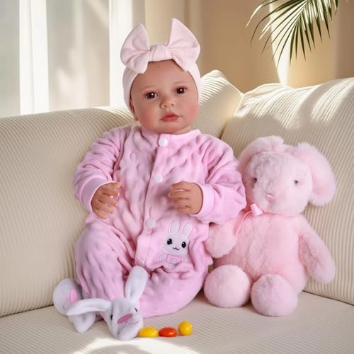 Reborn Baby Doll - 20 Inch Vinyl Cloth Body Black Ages 3+