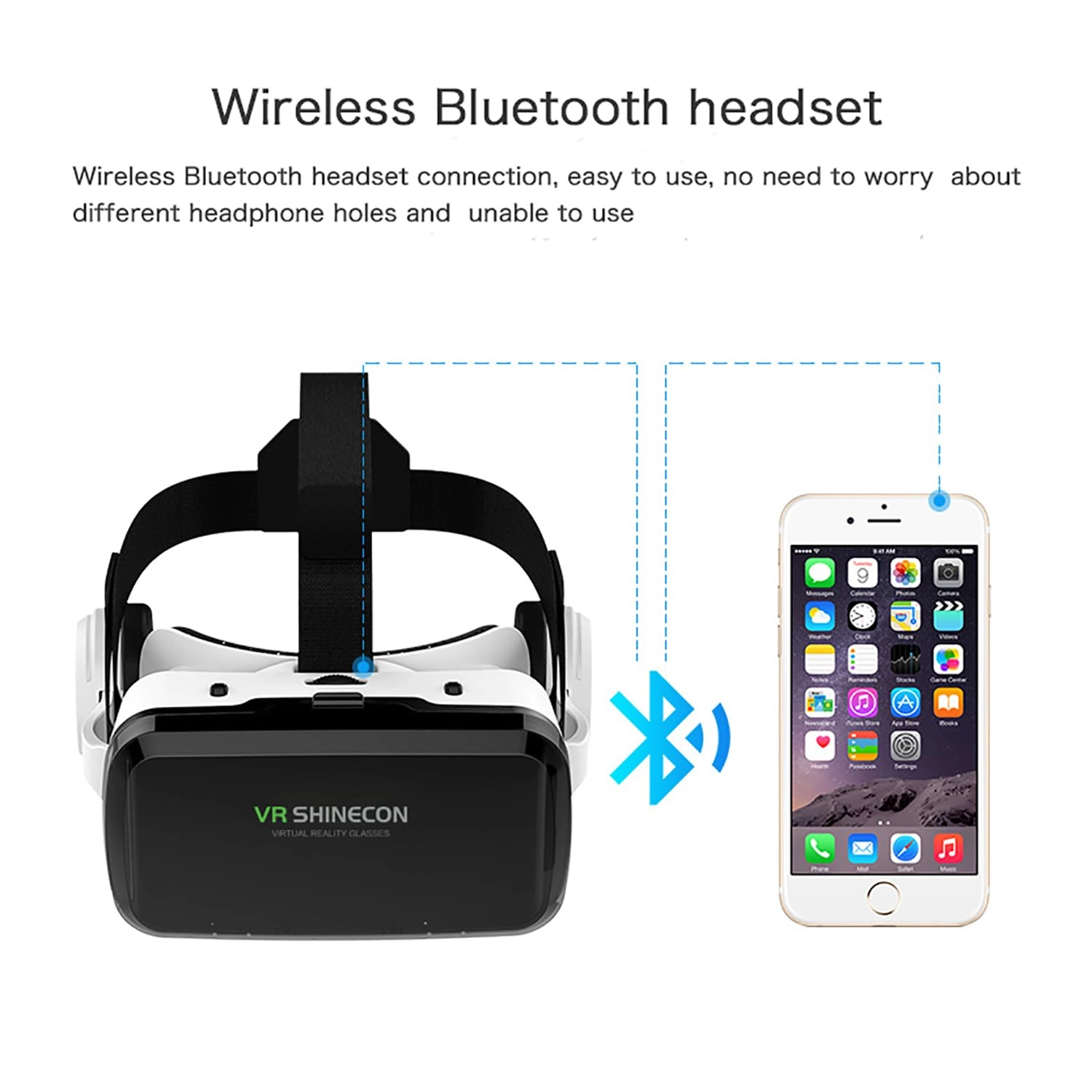 VR Headset - 4.7-6.7" Screen Bluetooth 3D