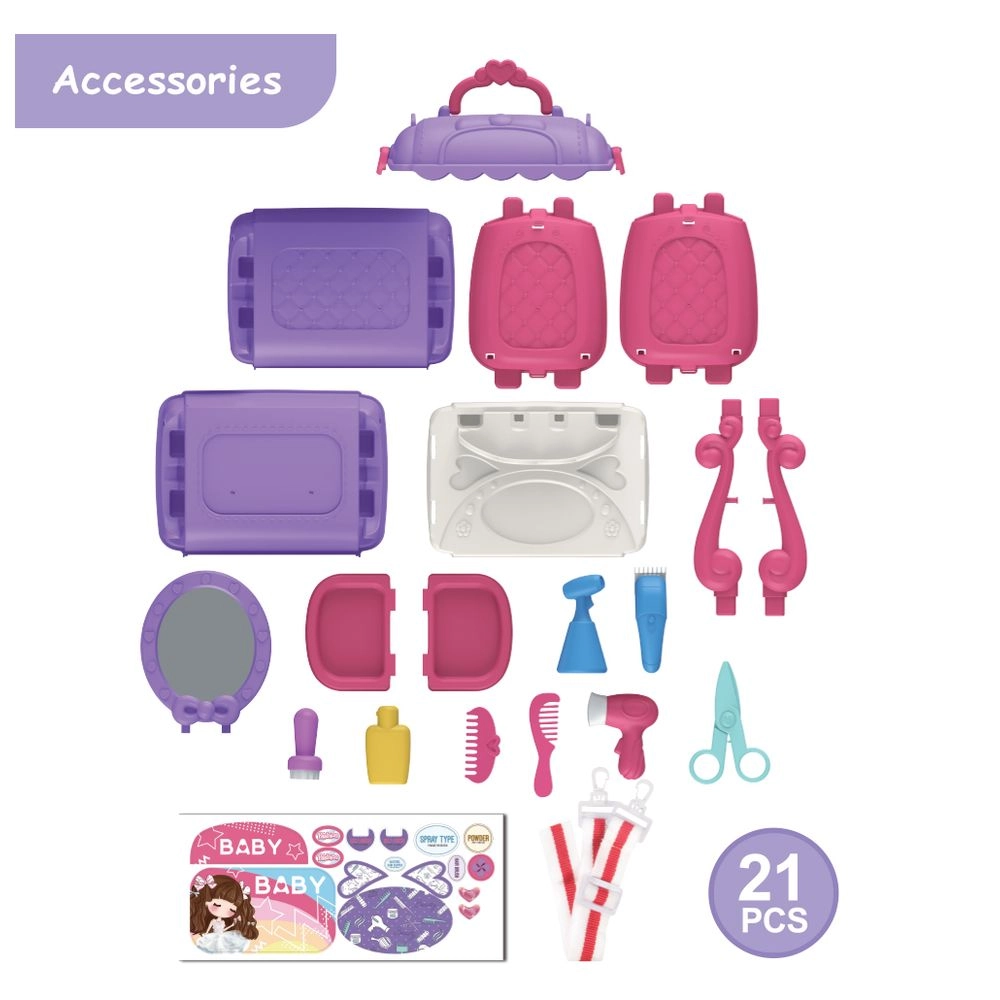 Role Play Beautician Toy Set Satchel - 21 pcs (SBF-LS_RPST_HSPU)