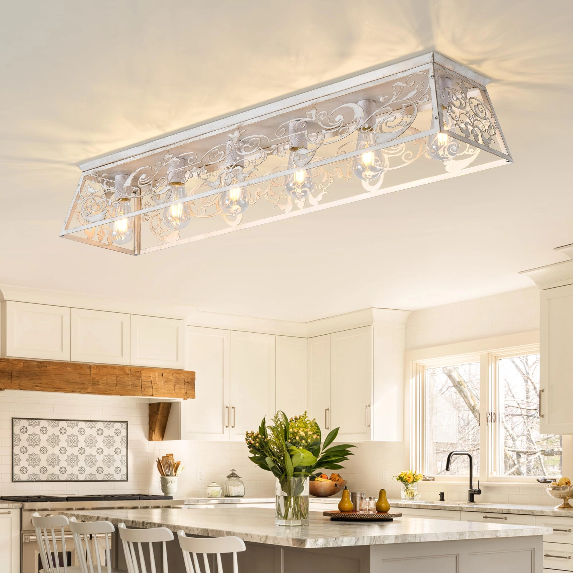 Metal Caged Ceiling Light - Dimmable