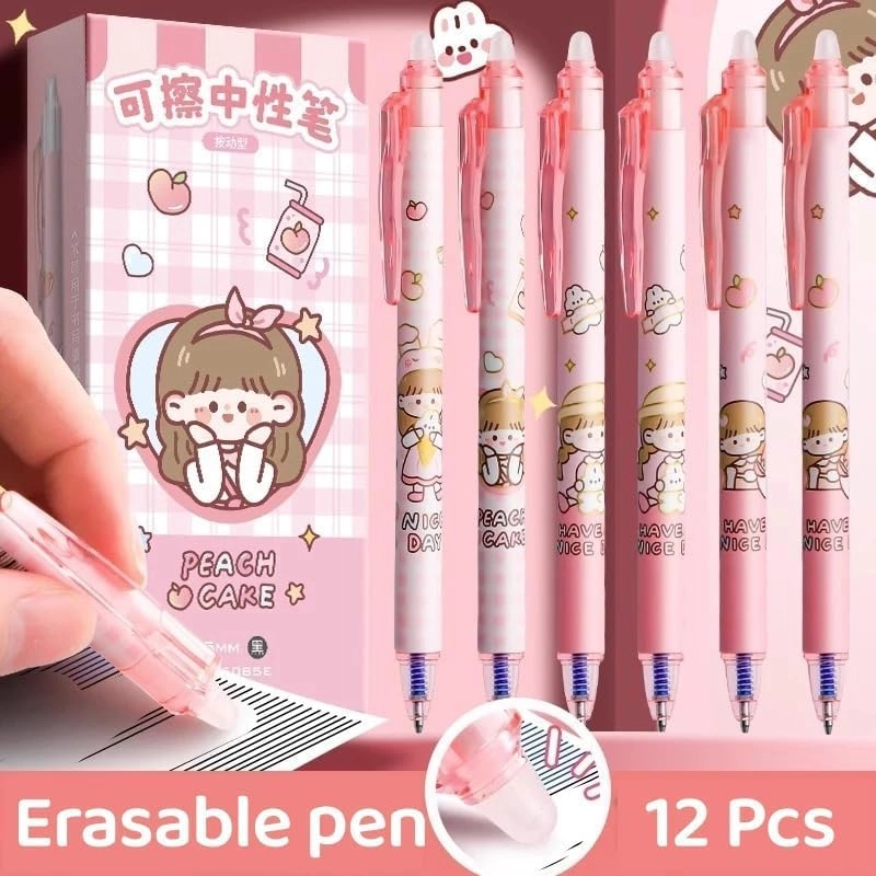 Smooth Writing Eresable Gel Pen - 12 Pcs 0.5mm