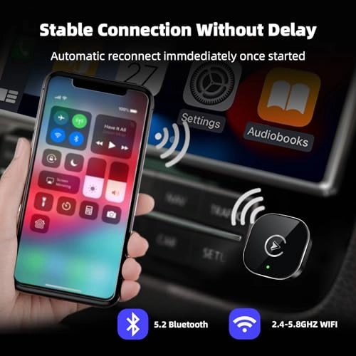 Wireless CarPlay Adapter - Mini USB Design 5.8GHz WiFi iPhone 6+