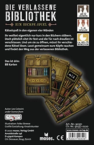 Die Abandene Bibliothek - Escape Game in the Box 90 playing cards (German)