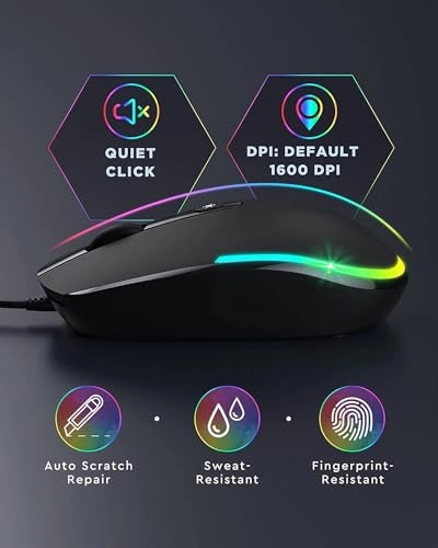 Wired LED RGB Backlit Mouse - USB