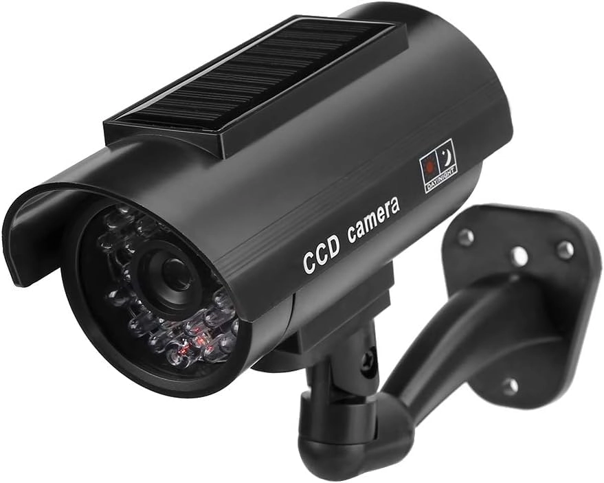 Filfeel Dummy Security Camera - Solar Powered Red LED Black