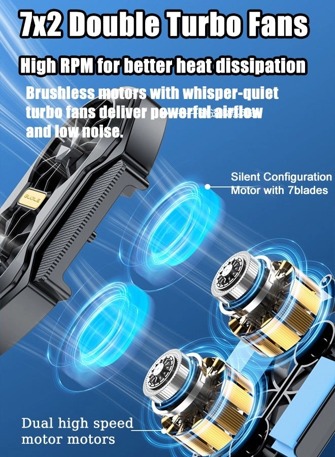 Phone Cooler - Dual Fan LED USB Rechargeable