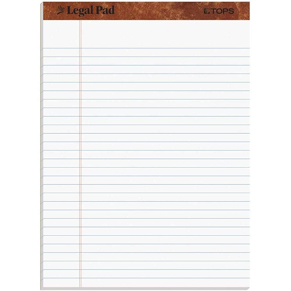 Legal Pad 11.75x8.5 inches Softcover - Lined 50 Sheets