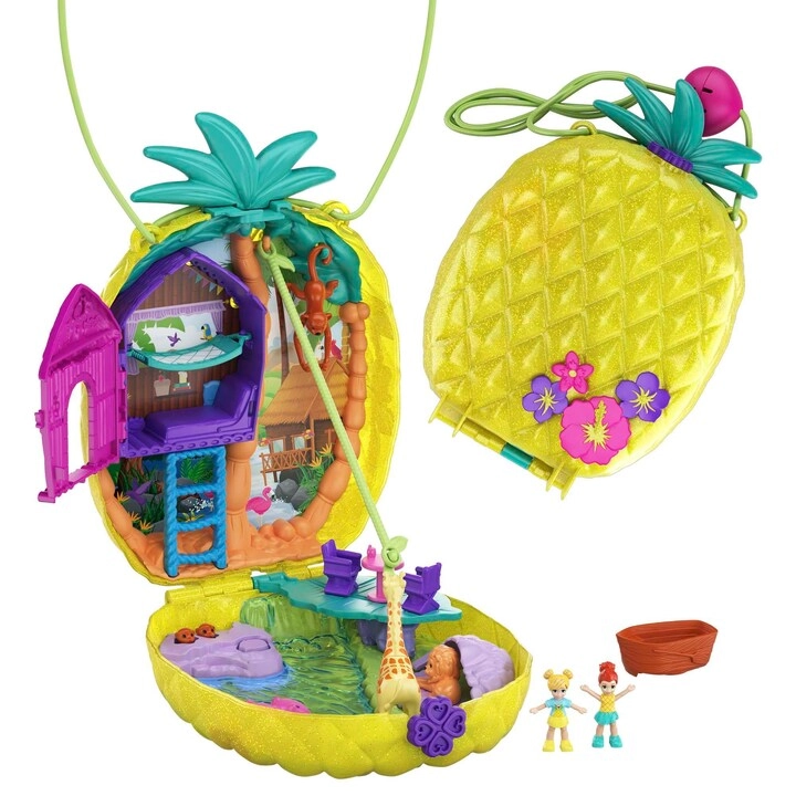 Polly Pocket Tropicool Pineapple purse compact - micro dolls accessories Ages 4+