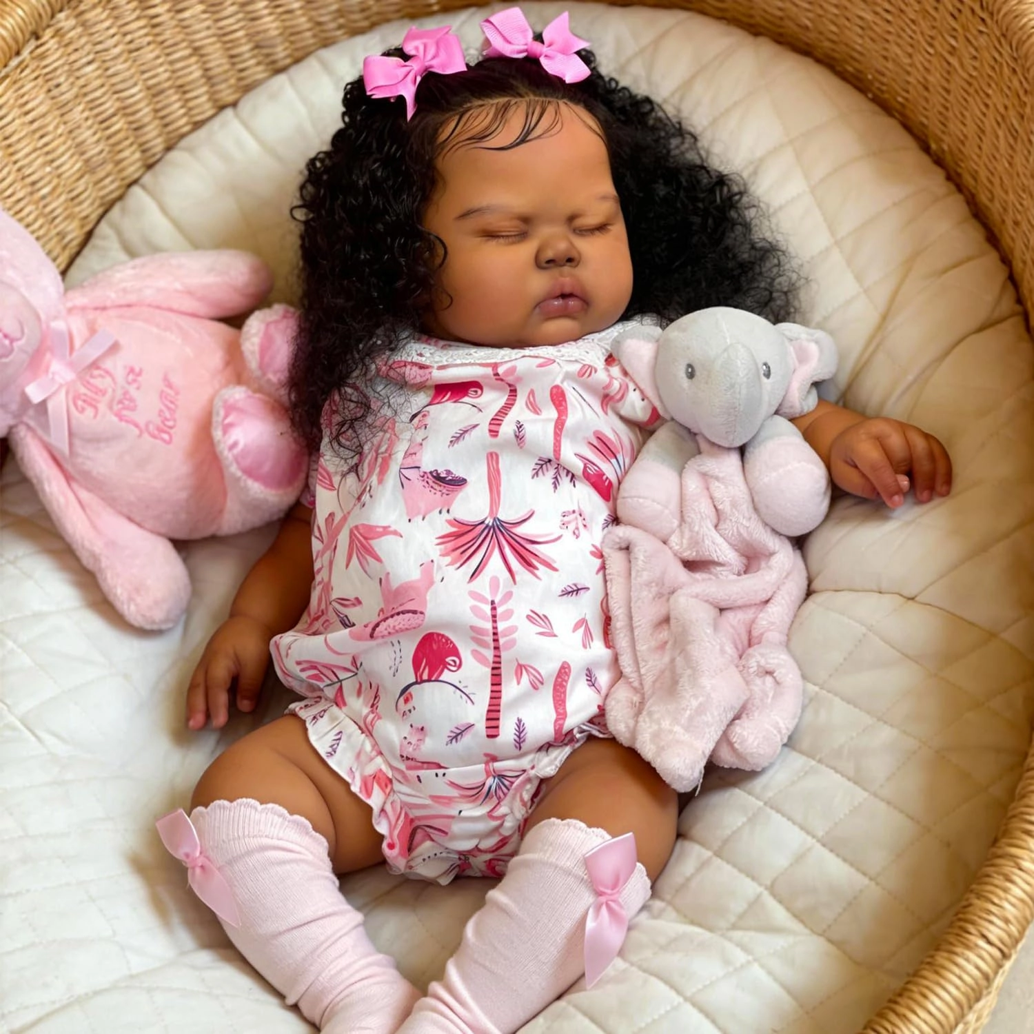 Reborn Baby Doll - 19 in Silicone Girl African American