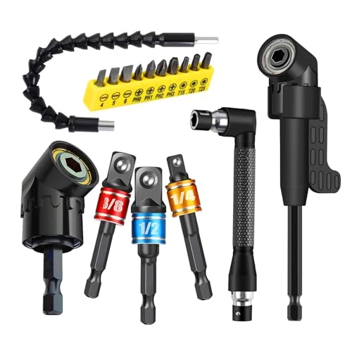 cigotu Flexible Drill Bit Extension - 17pcs + Screwdriver Bit Set - 10pcs