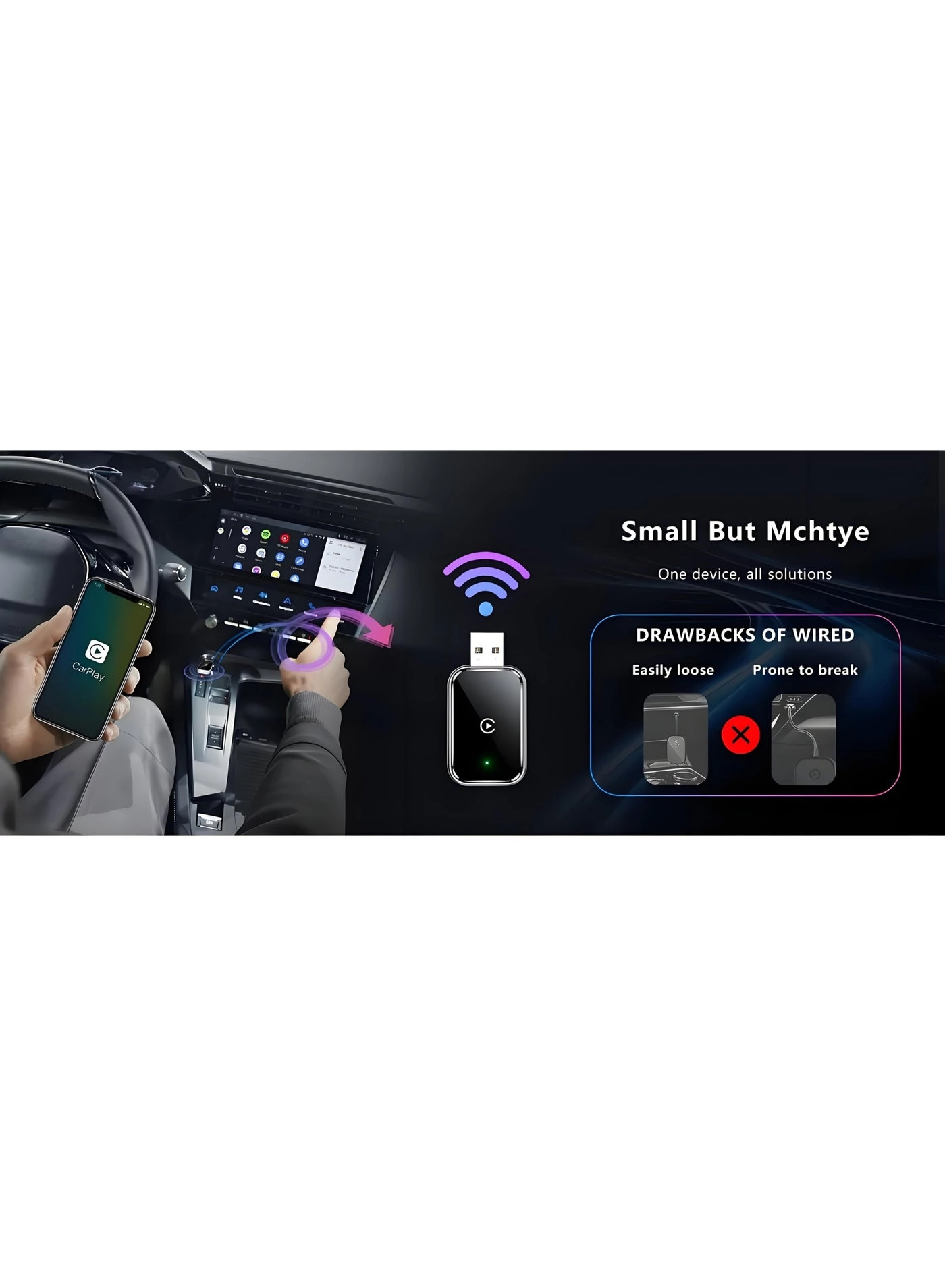 Wireless CarPlay Adapter - For iPhone Android USB & USB-C