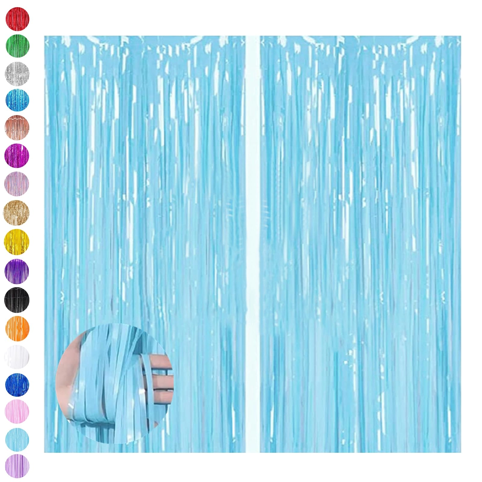 Foil Fringe Tinsel Backdrop - 2pcs Birthday