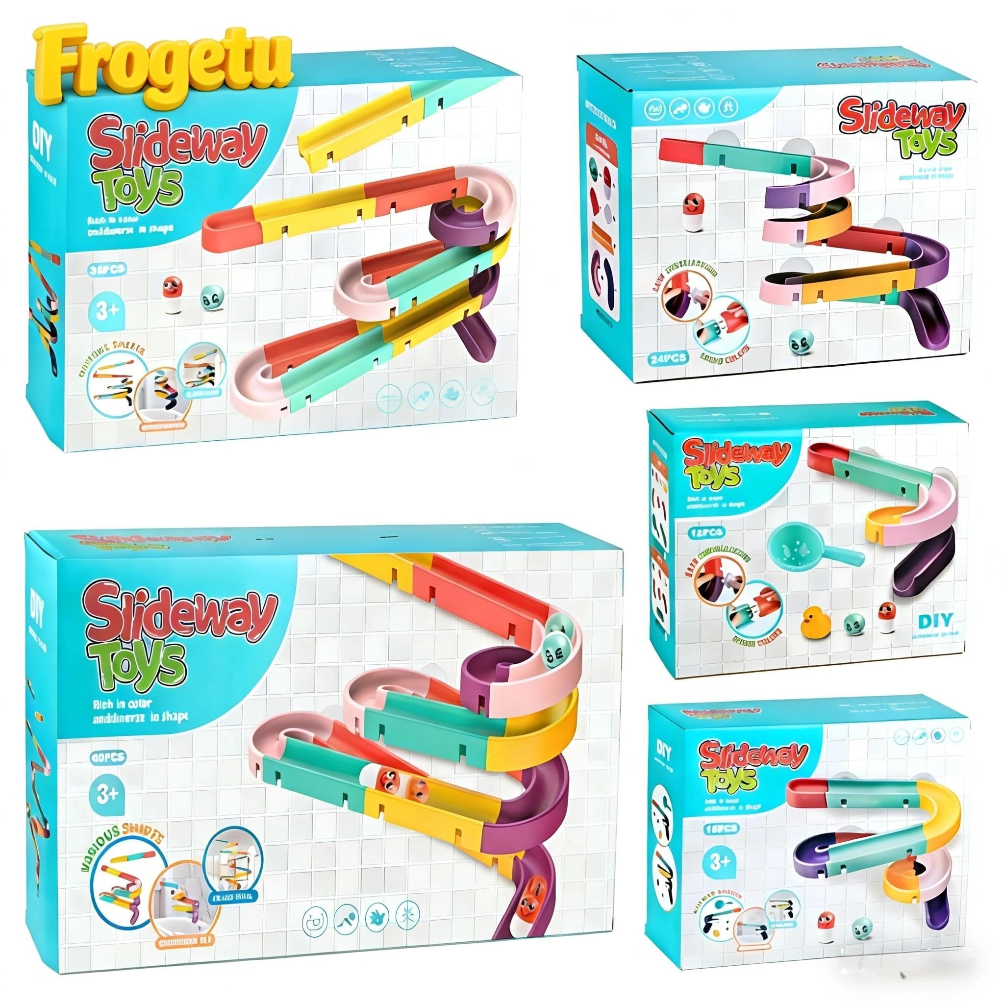 Frogetu Marble Run Bath Toy - Pack of 60 Suction Cups