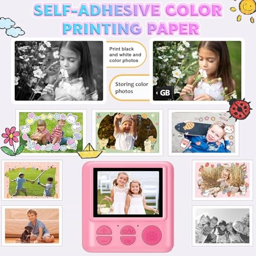 Instant Print Camera - 32GB 1080P Pink