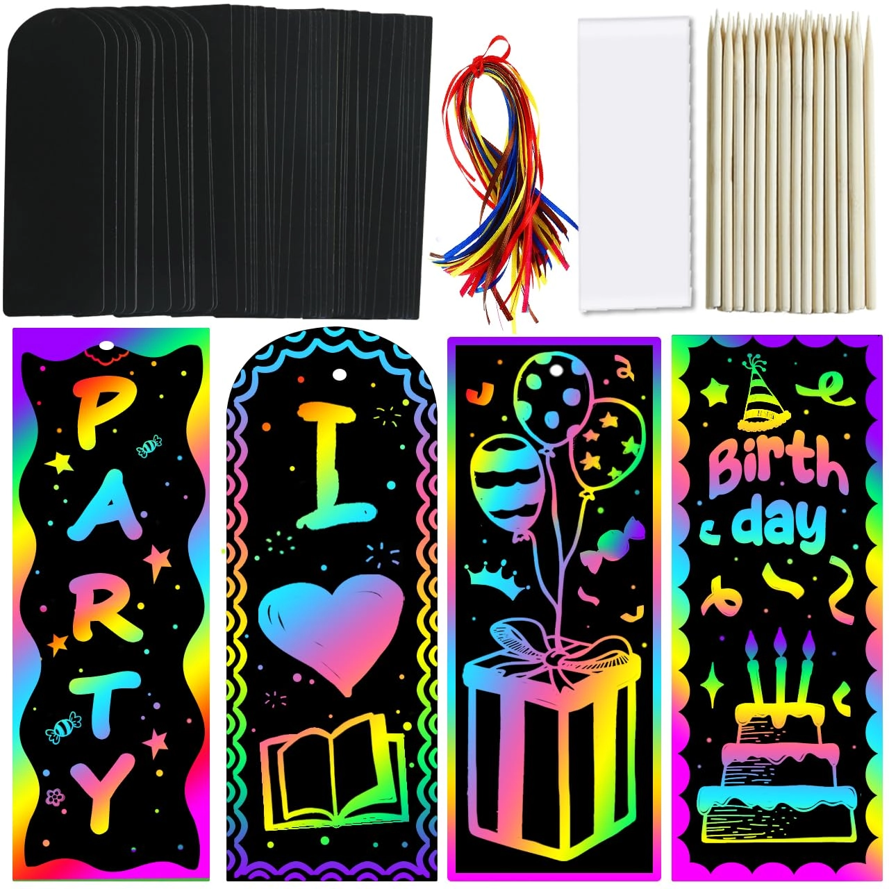 zmlm Scratch Paper Art Bookmarks - 36 pcs