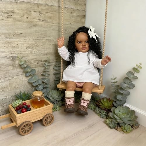Pippa Reborn Baby Doll - 26 inch Cotton Vinyl Hand-rooted Curly Hair Ages 3+