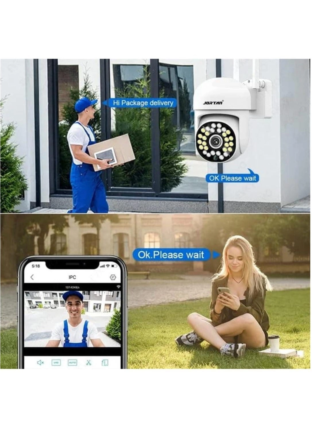 Indoor Outdoor Wi-Fi PTZ Camera 1080p