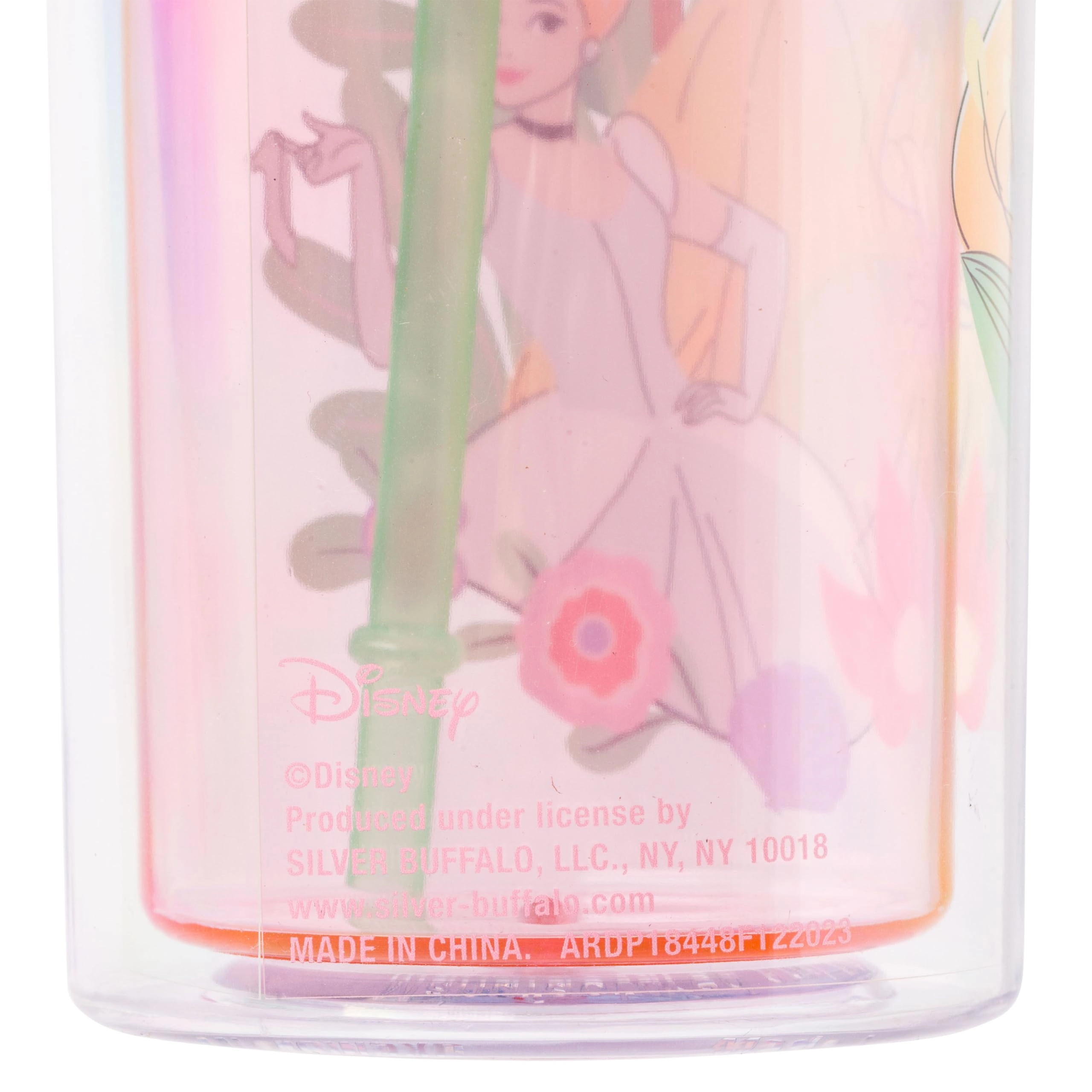 Disney Princess Reusable Cup - Floral Lid Straw