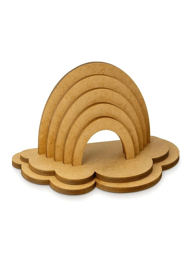 MDF Rainbow Craft Kit - Wooden Cutout 6 Colors 5x7 Inch