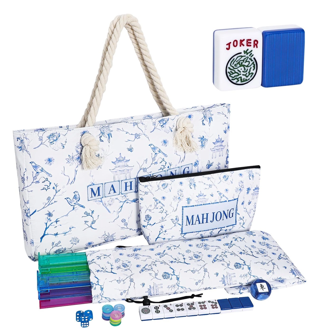 TIASUSAN American Mahjong - 166 Blue Tiles