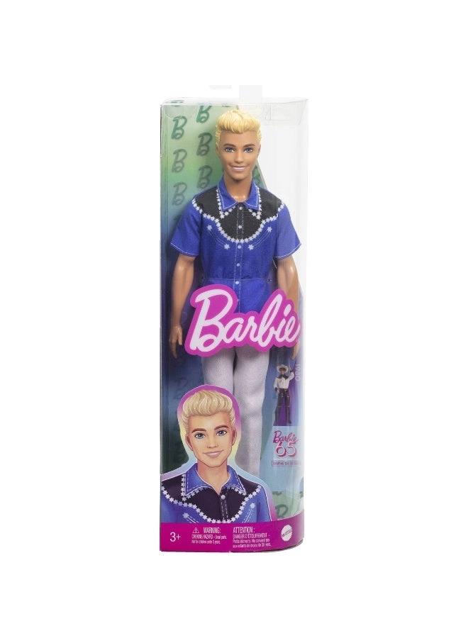 Barbie Fashionistas 65th Anniversary Western Look Ken Doll - 29.21 cm Blonde Ages 3+