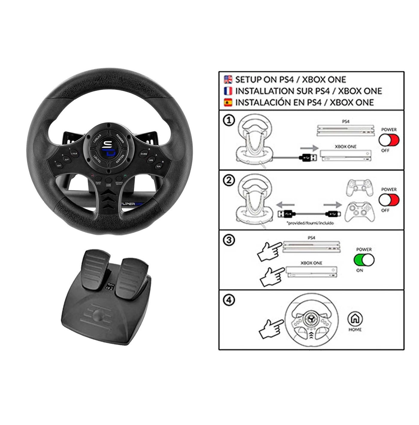SV450 Superdrive Racing Wheel & Pedals - Xbox Serie X/S Switch PS4 Xbox One PC