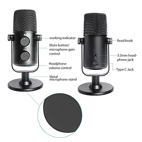 Dynamic Wired Game Condenser Microphone USB Microphone