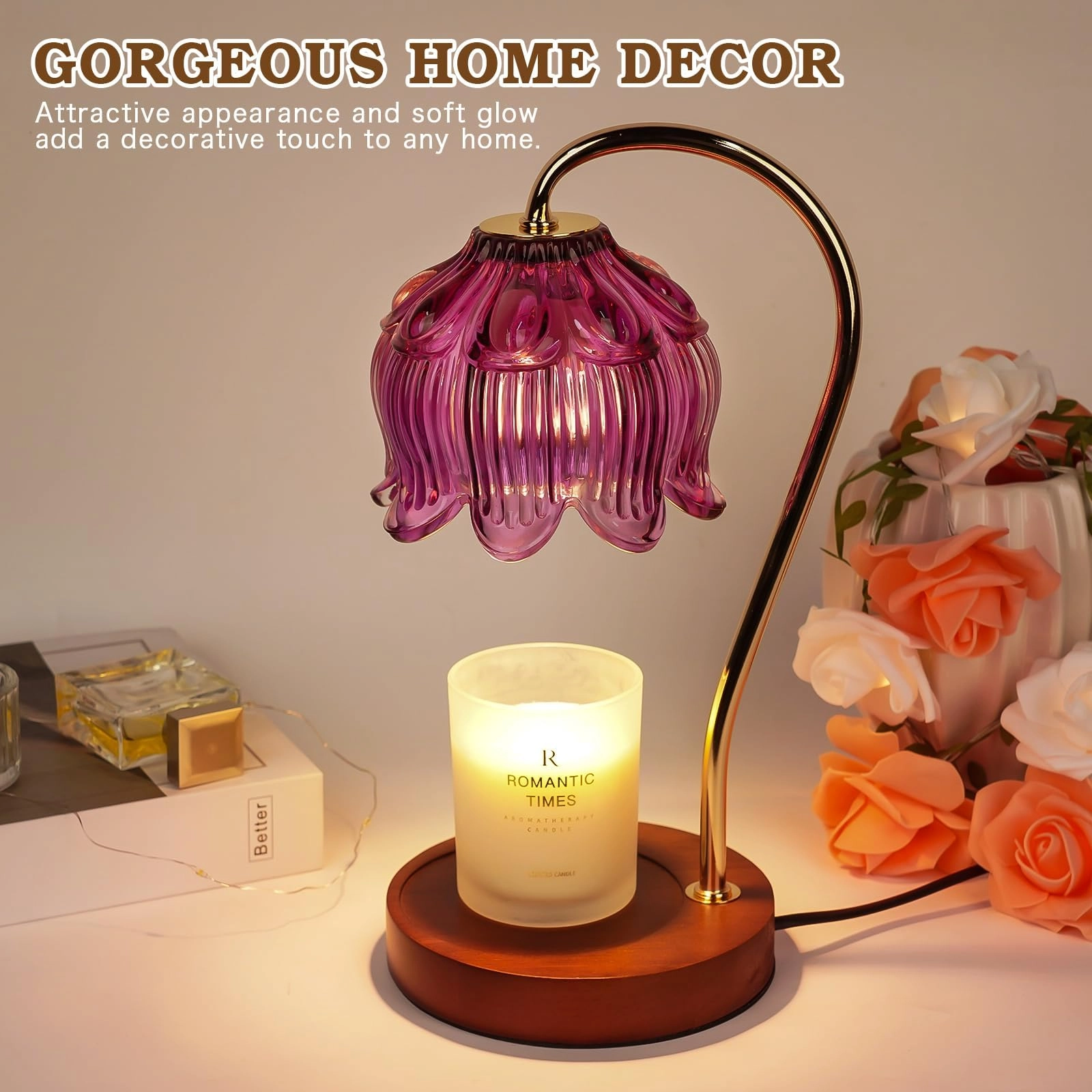 Candle Warmer Lamp - Purple Timer Dimmable