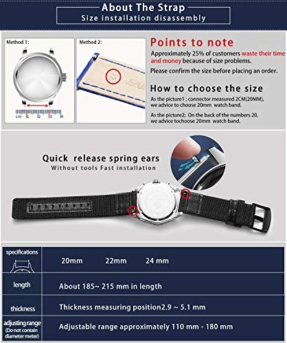 20mm 22mm Canvas Leather Hybrid Watch Band for Amazfit Bip/GTR/GTS/Pace/Stratos - 42mm 47mm