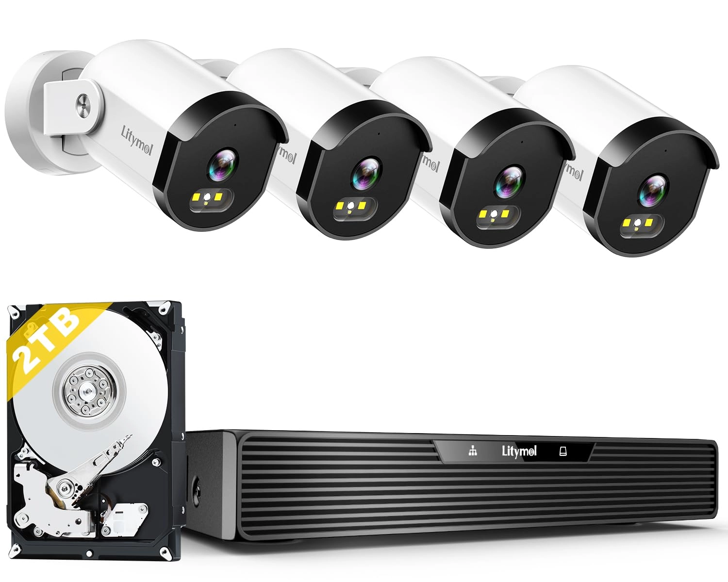 LITYMOL MC101P5-DI - 4 Pack 8 Channel 5MP