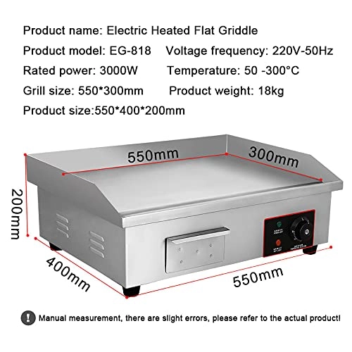 Countertop Electric Griddle - 3000W 50-300C