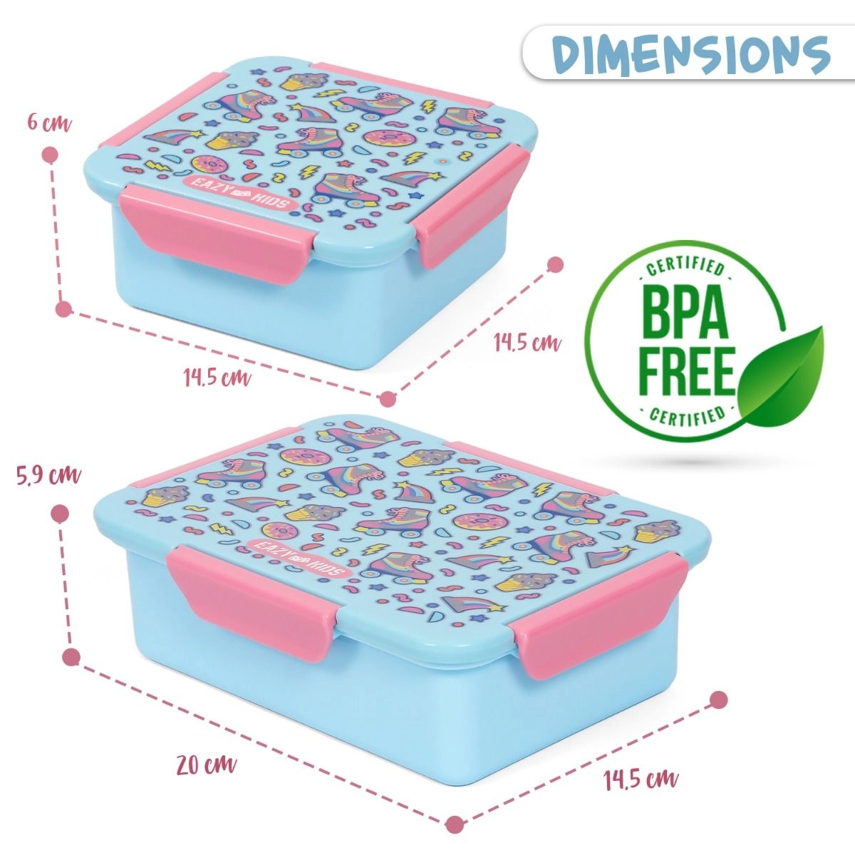 Lunch Box Set - Gen Z Skater Blue 850ml & 650ml