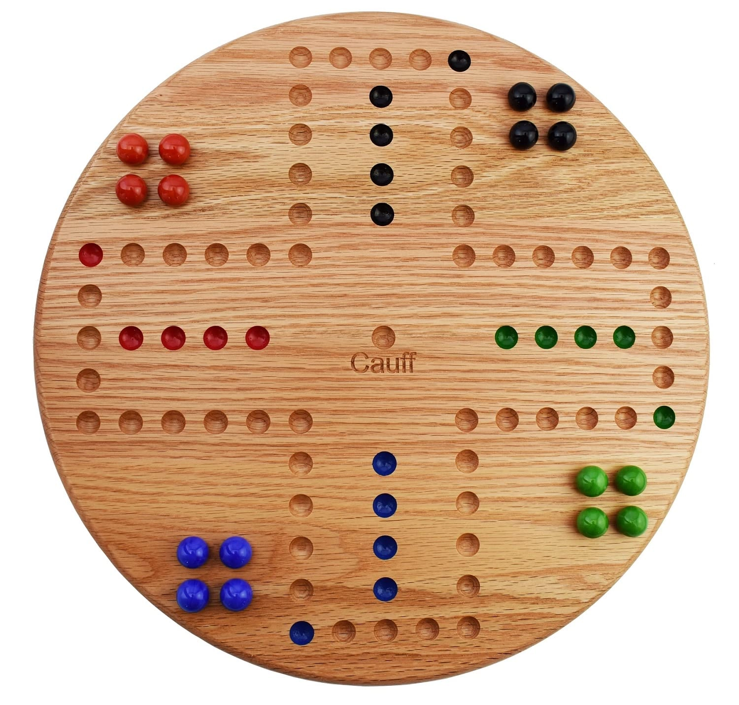 Cauff Marbles - Solid Oak Wood Hand Painted Holes