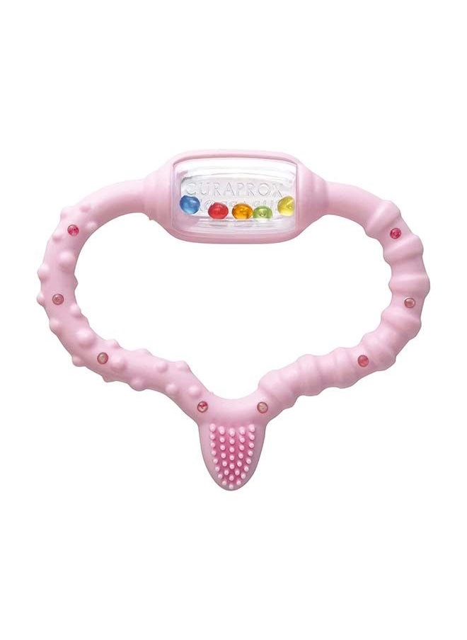 Curaprox Teething Ring - Pink Rattle BPA free