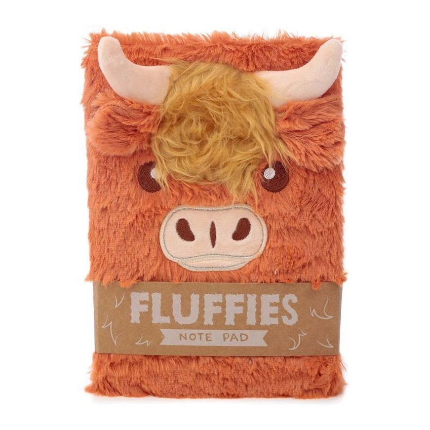 Puckator Highland Coo Cow Plush Fluffies A5 - Lined