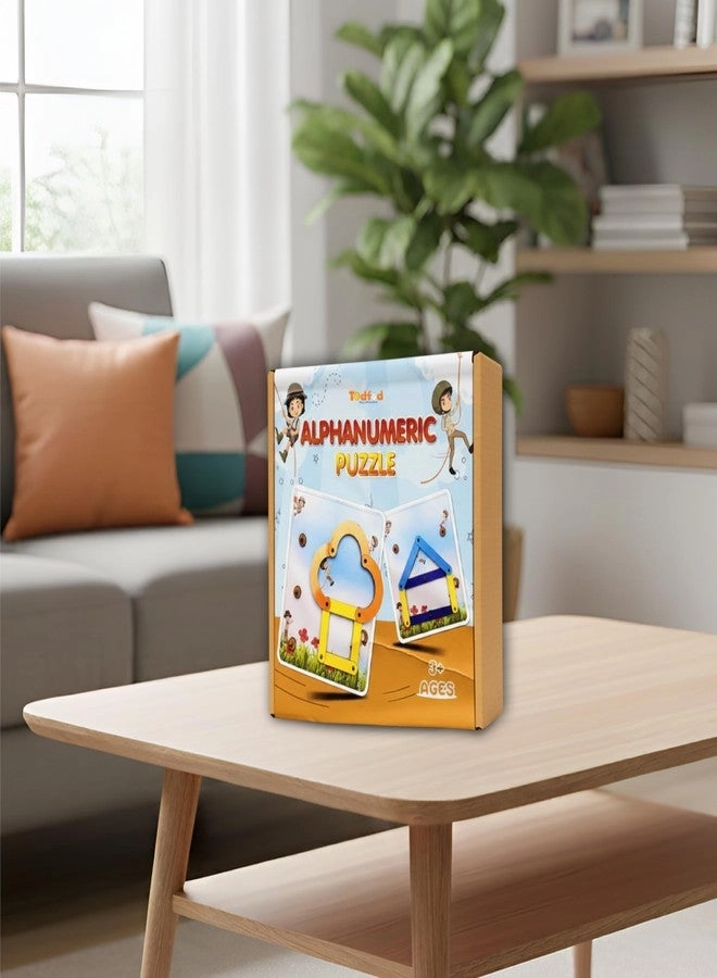 Wooden Alphanumeric Puzzle Learning Board - 28 pieces