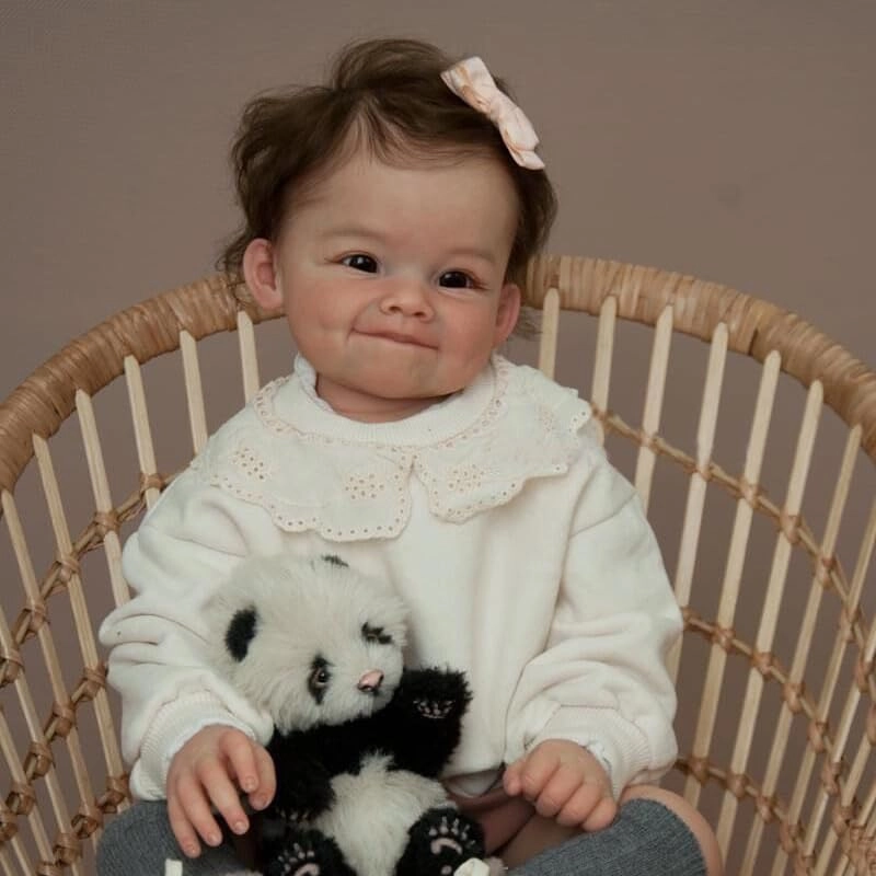 Adelaide Reborn Baby Doll - 60 cm Brown Eyes Silicone Vinyl Ages 3+