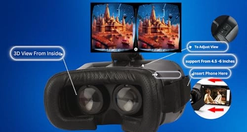 Virtual Reality Headset - 42mm Bluetooth Black